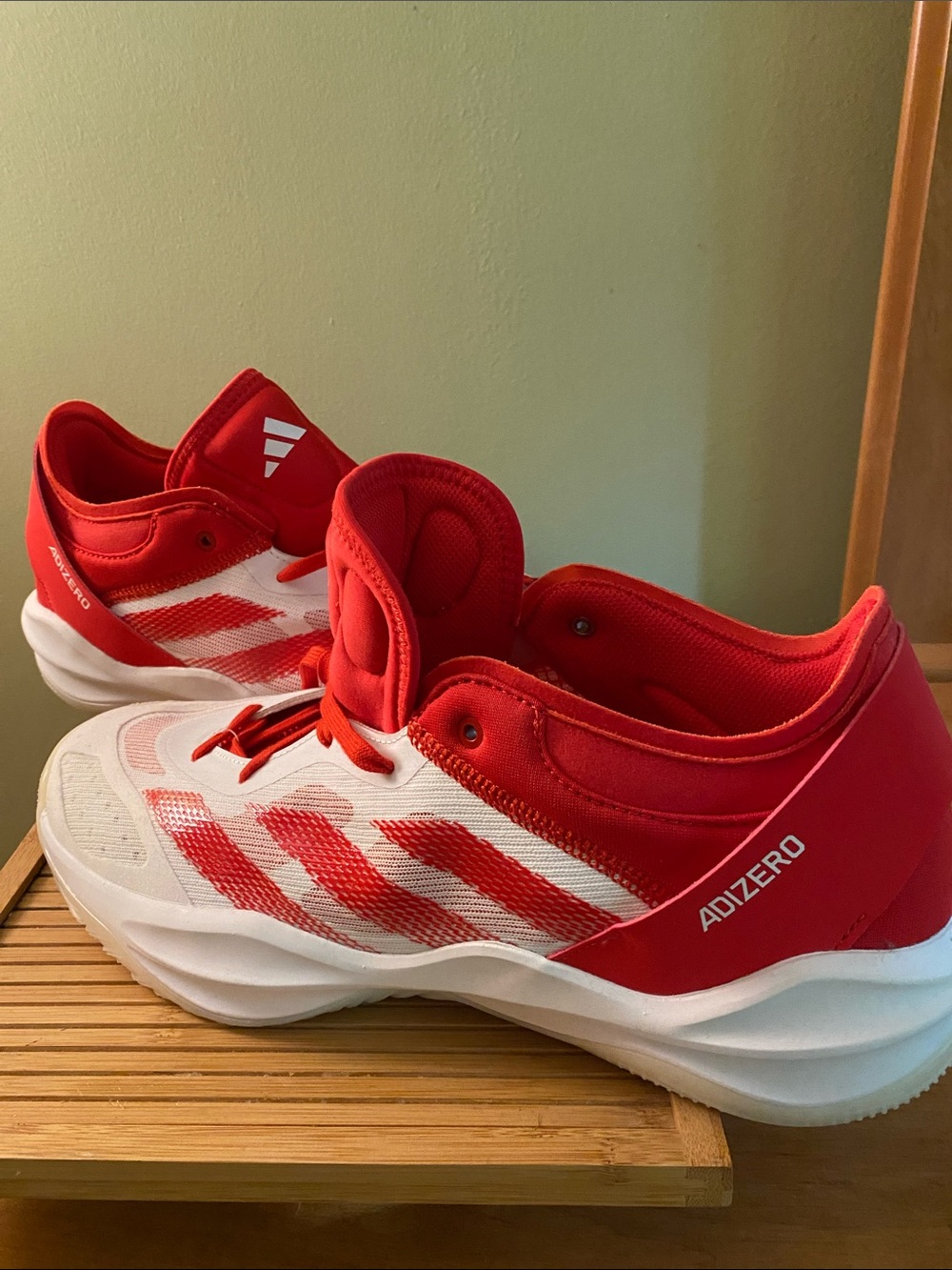 Men’s Adidas Adizero Red and White Athletic Shoes